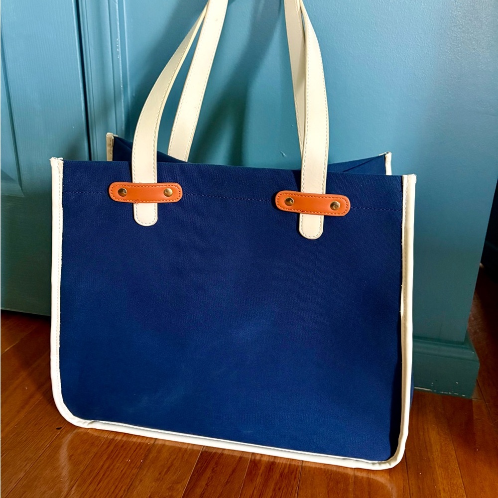 Spartina 449 Anchor Blue and Cream Tote - Picture 6 of 12